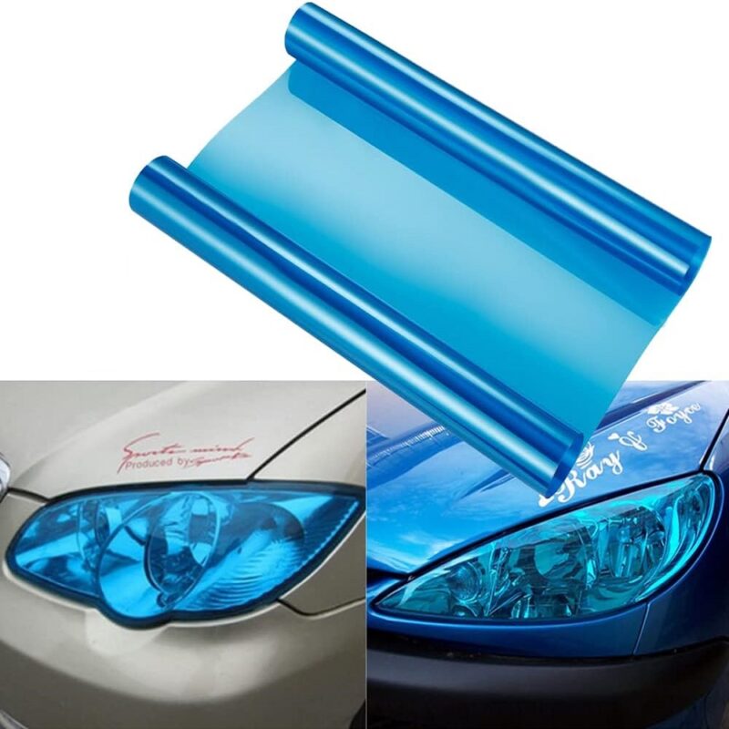 Folie protectie faruri / stopuri auto - Albastru (pret/m liniar)